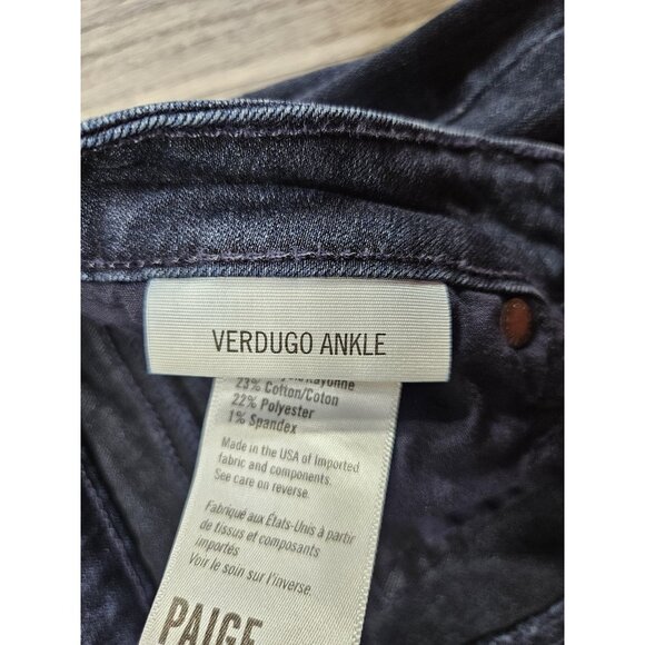 Paige Jeans Womens 28 Blue Verdugo Ankle Skinny Stretch Denim Dark Wash Classic - Picture 6 of 13